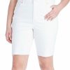 Women * | Best Deal Jessica Simpson White Adored Slim Bermuda Shorts Plus For Women