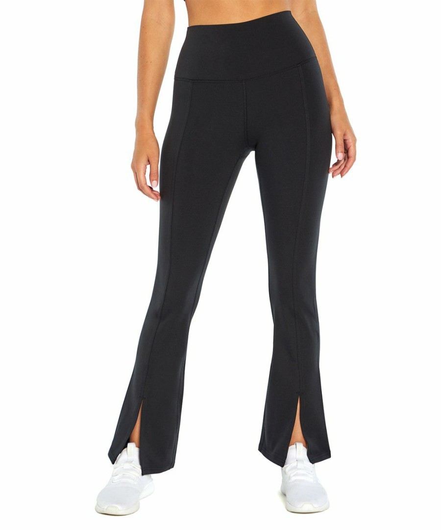 Women * | Promo Jessica Simpson Black Daily Slit-Hem High-Waist Flare Leggings Women