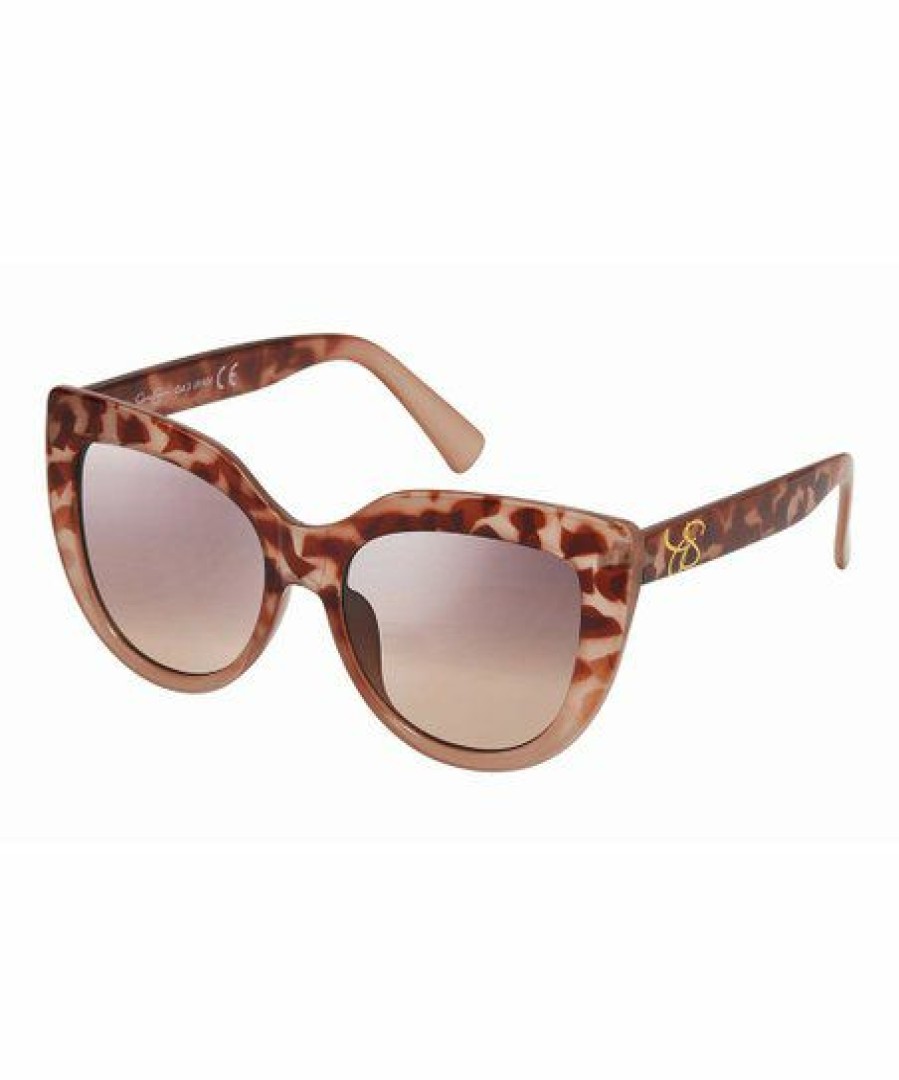 Women * | Best Pirce Jessica Simpson Tortoise Fade & Gray Cat-Eye Sunglasses For Women