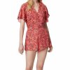 Women * | Discount Jessica Simpson Acrylic Ditsy Rose Dorothy Romper Women