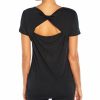 Women * | Buy Jessica Simpson Black Twist Cutout-Back Jamie Scoop Neck Tee Women