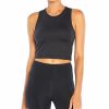 Women * | Deals Jessica Simpson Black Crop Ellie Racerback Tank Women