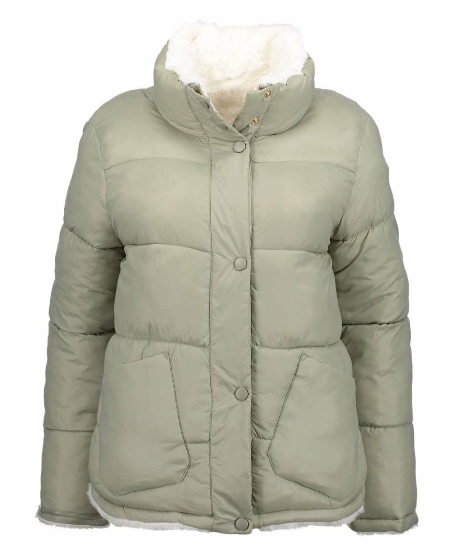 Women * | Wholesale Jessica Simpson Sage Sherpa Reversible Puffer Coat Women