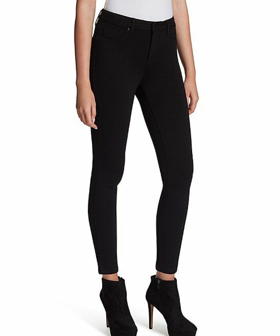 Women * | Flash Sale Jessica Simpson Black Ponte Kiss Me Skinny Jeans Women