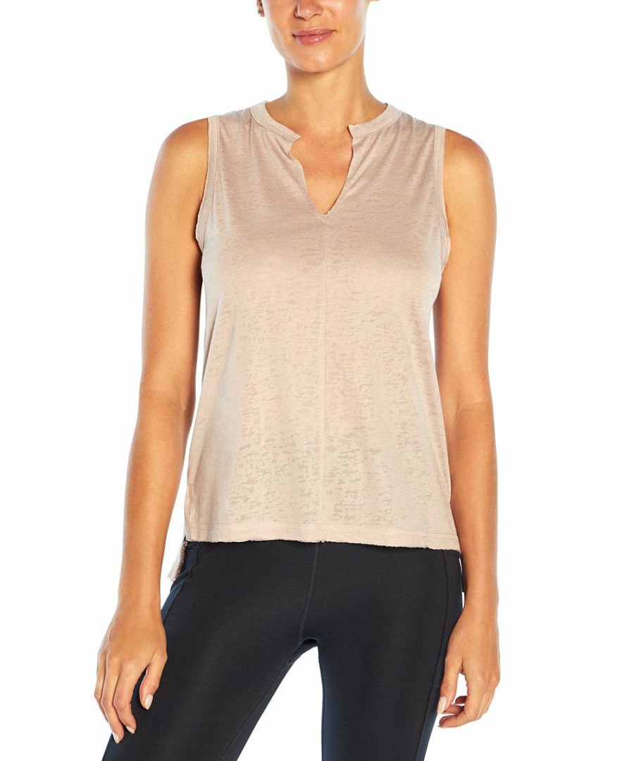 Women * | Cheap Jessica Simpson Sphinx Beige Chelsea Notch Neck Tank Women