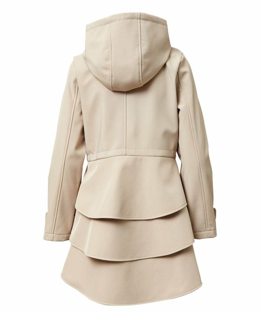 Women * | Promo Jessica Simpson Sand Hooded Ruffle-Back A-Line Anorak Women & Plus