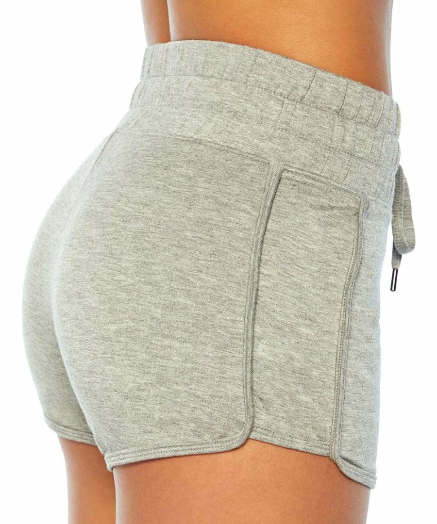 Women * | Discount Jessica Simpson Heather Gray Cory 3" Dolphin-Hem Drawstring Shorts Women