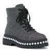 Women * | Buy Jessica Simpson Pewter Faux Pearl-Accent Eilir Combat Boot Women