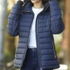 Women * | Budget Jessica Simpson Soft Blue Hooded Puffer Coat Women