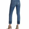 Women * | Deals Jessica Simpson Medium Blue Abstract-Trim Arrow Straight Ankle Jeans Women