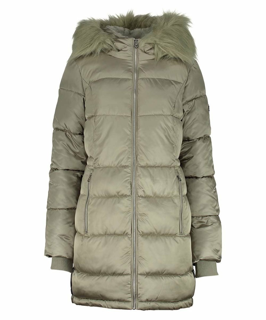 Women * | Budget Jessica Simpson Sage Faux Fur-Trim Long Puffer Coat Women & Plus