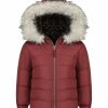 Women * | Cheapest Jessica Simpson Burgundy Heavyweight Hooded Puffer Coat Toddler & Girls For Kids