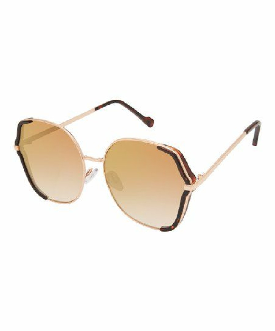 Women * | Promo Jessica Simpson Rose Goldtone & Tortoise Oversize Sunglasses For Women