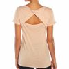 Women * | Hot Sale Jessica Simpson Peach Whip Twist Cutout-Back Jamie Scoop Neck Tee Women