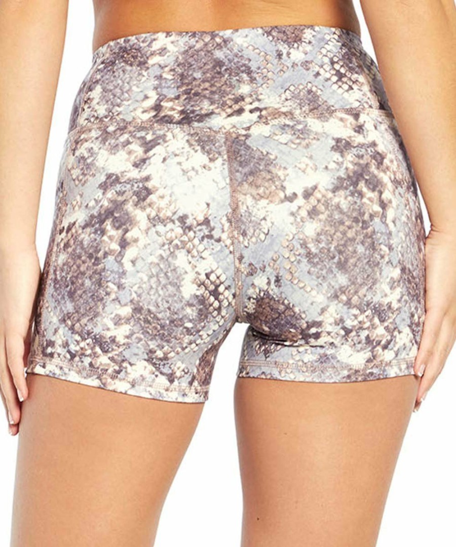 Women * | Best Pirce Jessica Simpson 3" Heather Purple Snake-Print Pocket Tummy-Control Hottie Bike Shorts Women