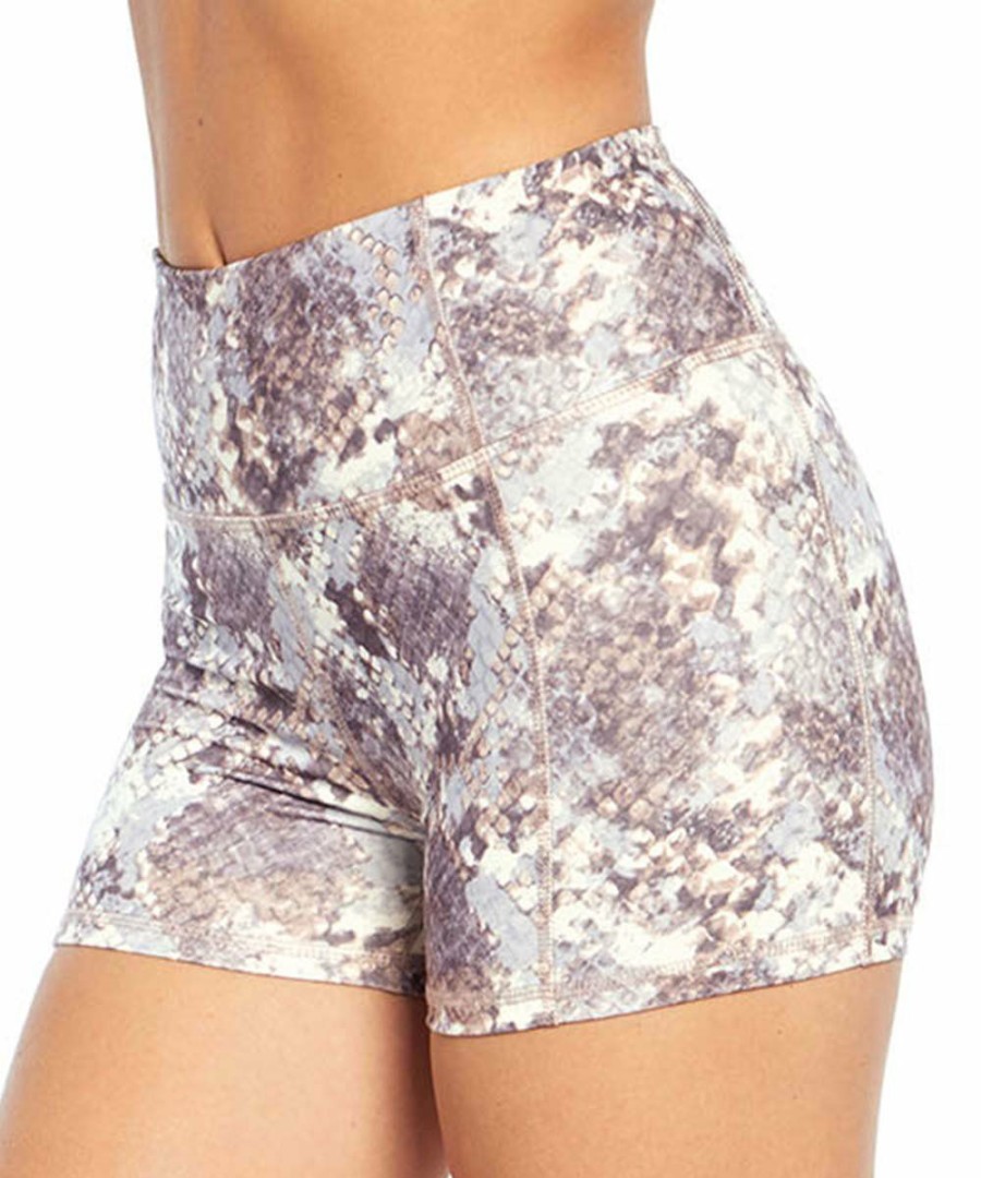 Women * | Best Pirce Jessica Simpson 3" Heather Purple Snake-Print Pocket Tummy-Control Hottie Bike Shorts Women