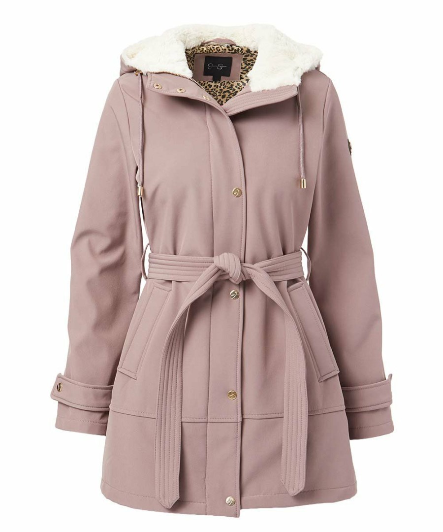 Women * | Outlet Jessica Simpson Mauve Sherpa-Lined A-Line Anorak Women